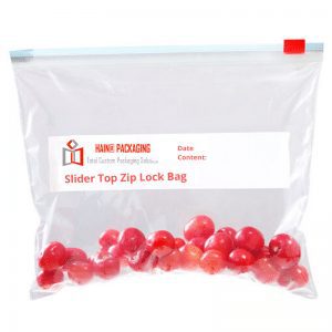 transparent reclosable slider top zip lock bag