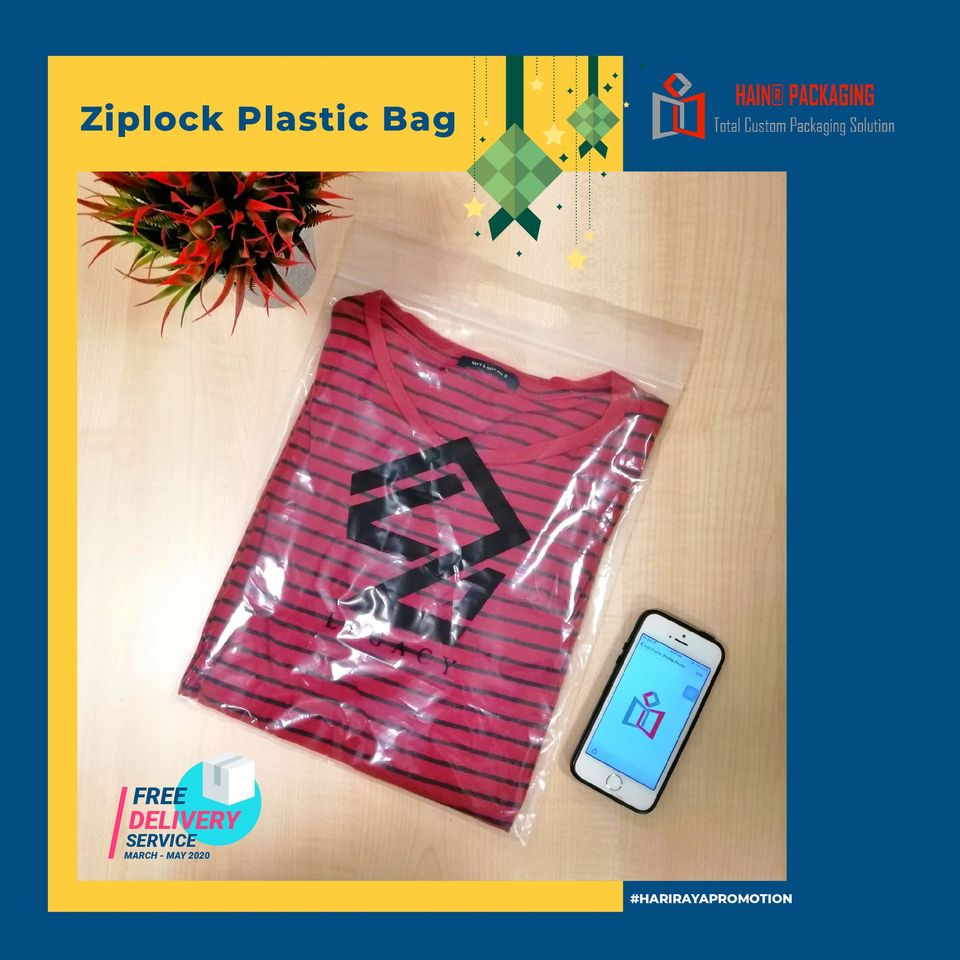 Die cut handle zip bag - custom printed shopping bag for retail use