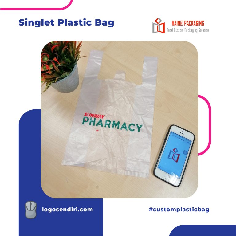 Custom printed singlet plastic bag for retail