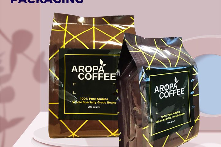 The image appears to be an advertisement for a coffee company, based on the presence of a coffee-themed image and the name "Aropa Coffee" which