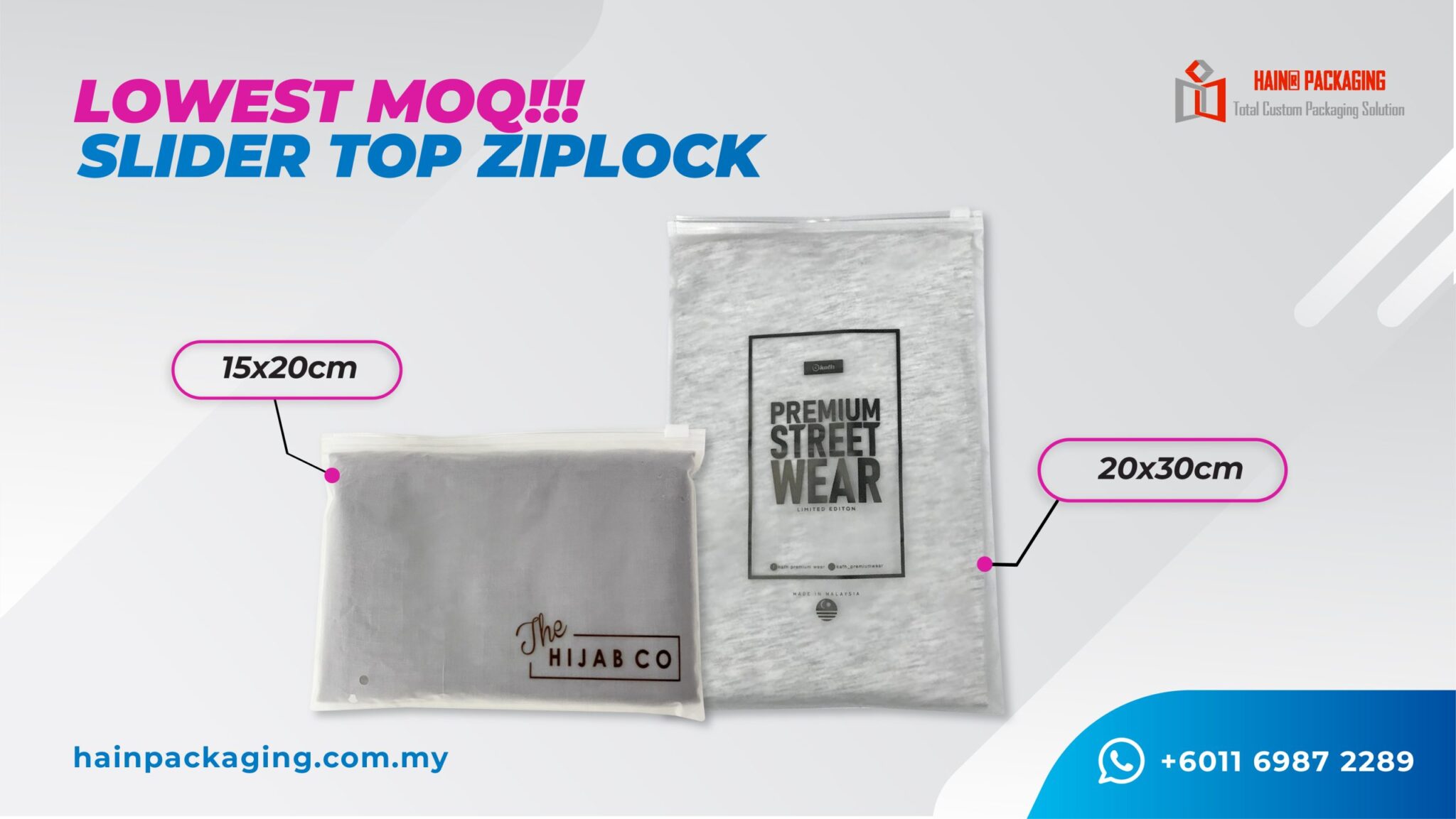 hijab ziplock packaging