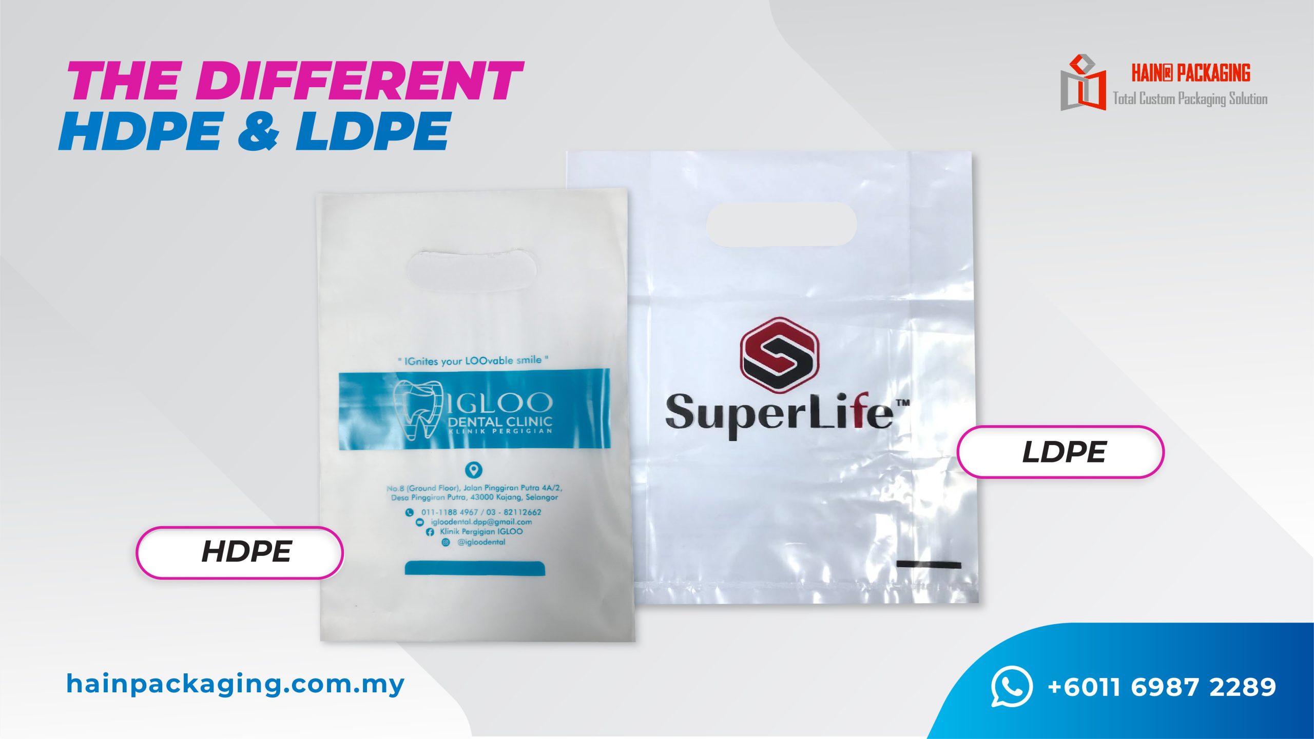 LDPE / HDPE Die Cut Plastic Bags