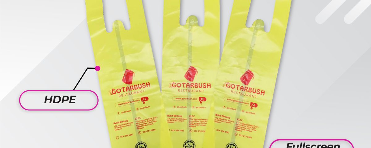 Singlet plastic bag with custom printing.