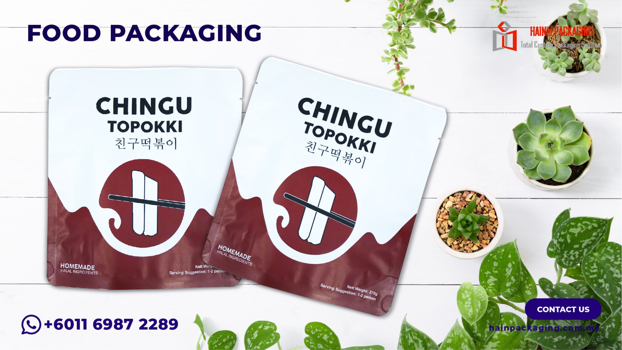 Frozen food packaging with laminated barrier film for Malaysia