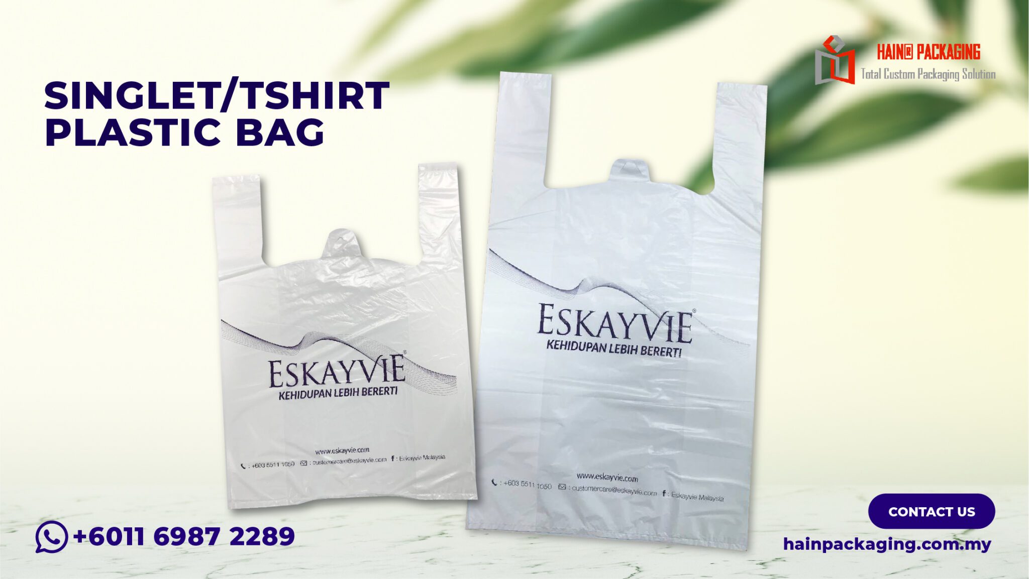 Custom printed singlet plastic bag.
