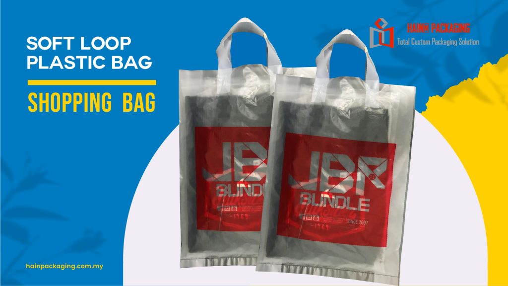 printed soft loop handle bag