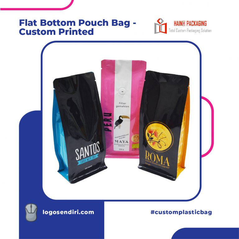 Custom food packaging malaysia - flat bottom pouch