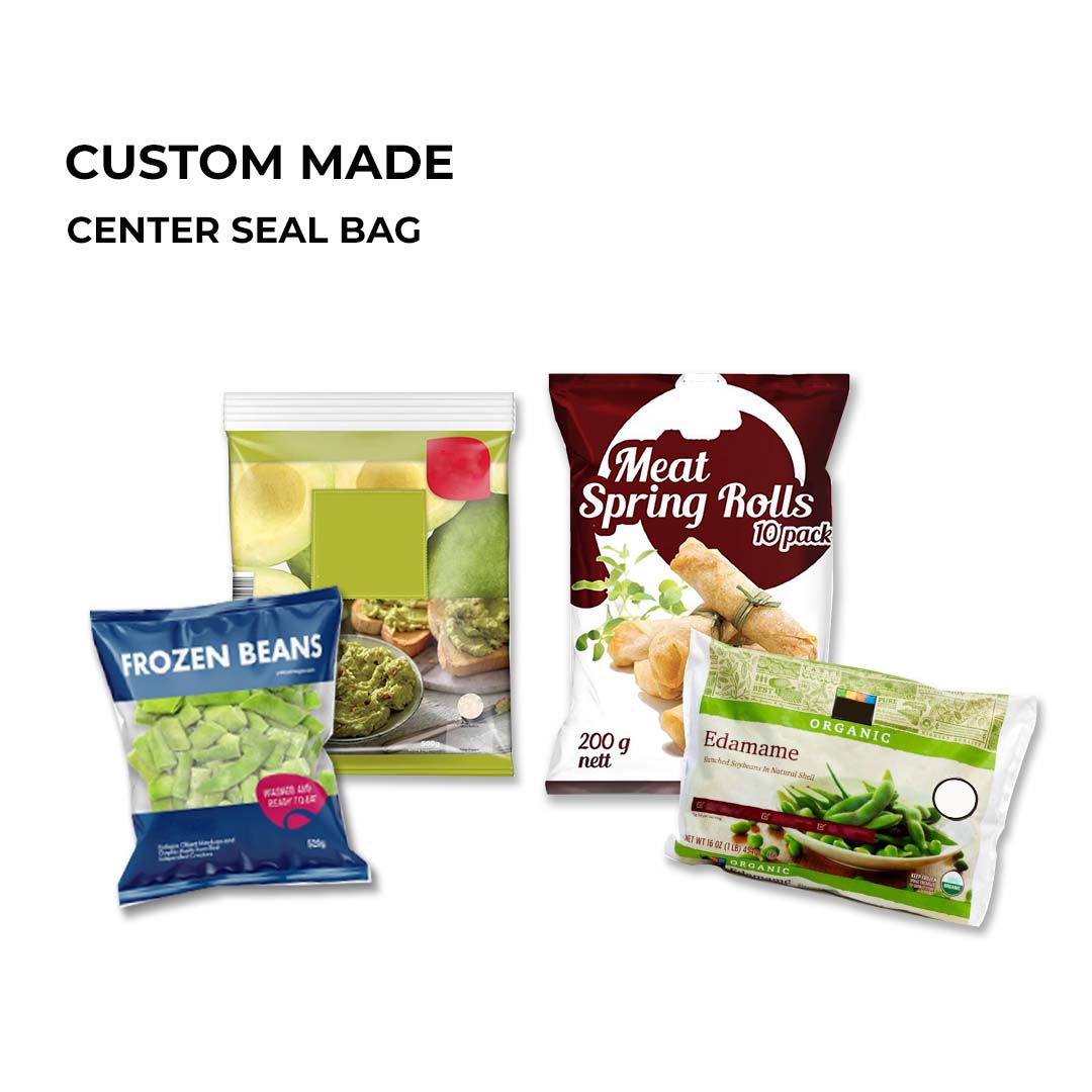 Center seal pouch bag showing suitable LDPE film thickness for food packaging applications