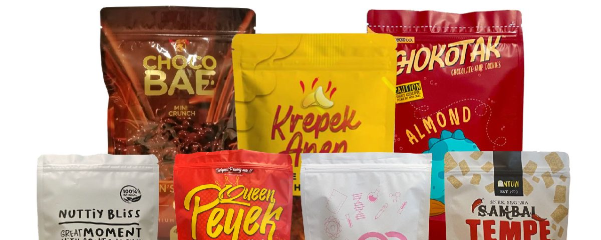 Stand-up pouch packaging for product display.