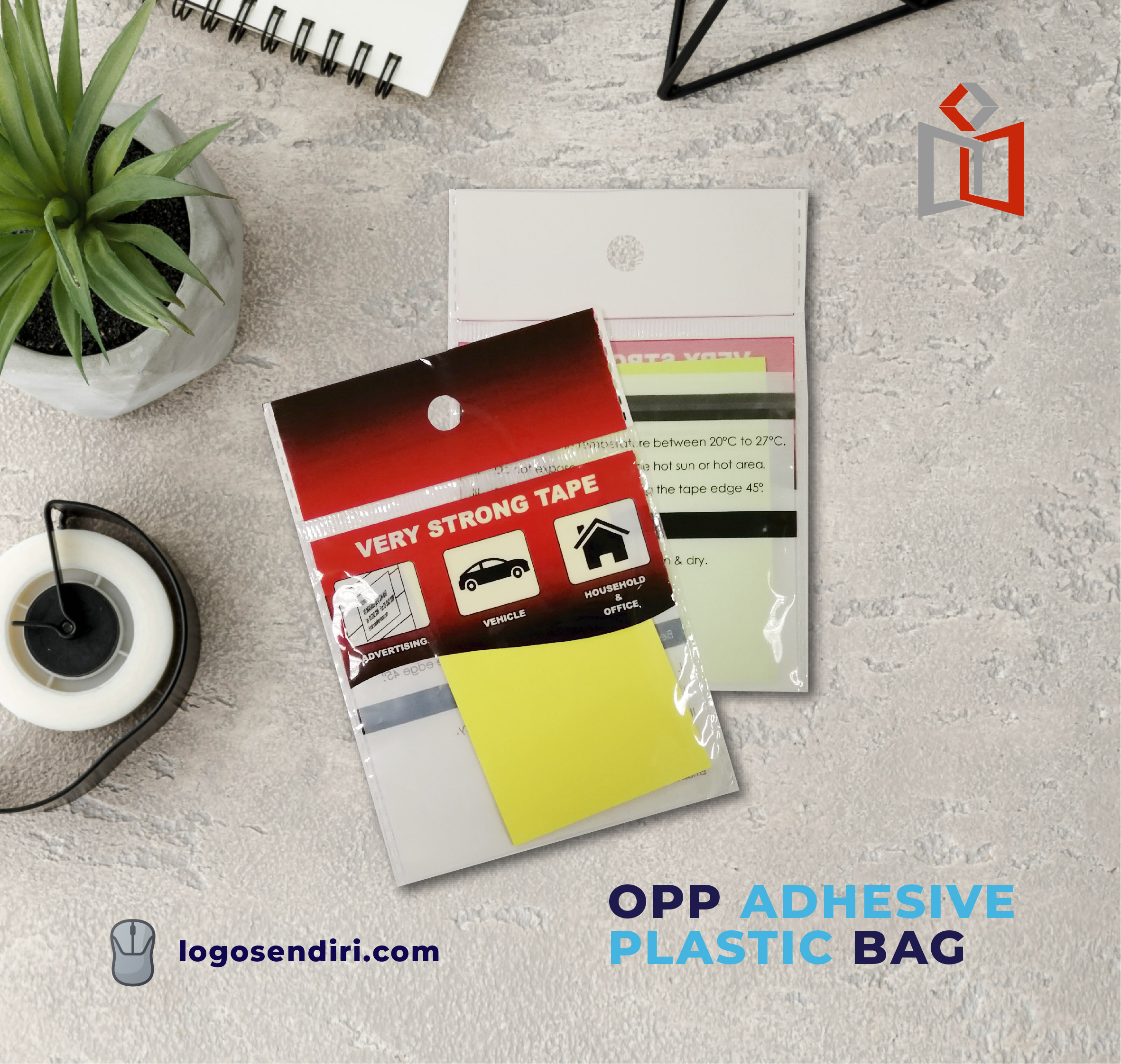 BOPP Self-Adhesive Bag with header - a common plastic packaging material option