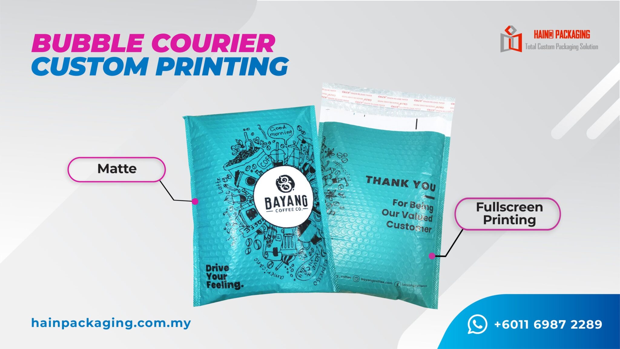 custom bubble polymailer courier bag malaysia
